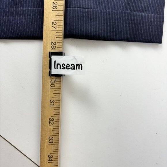 Southwick Suit Mens Size 50 R Jacket 42 X 28 Pants 2 Pr Wool Navy Blue Pinstripe - Picture 13 of 16